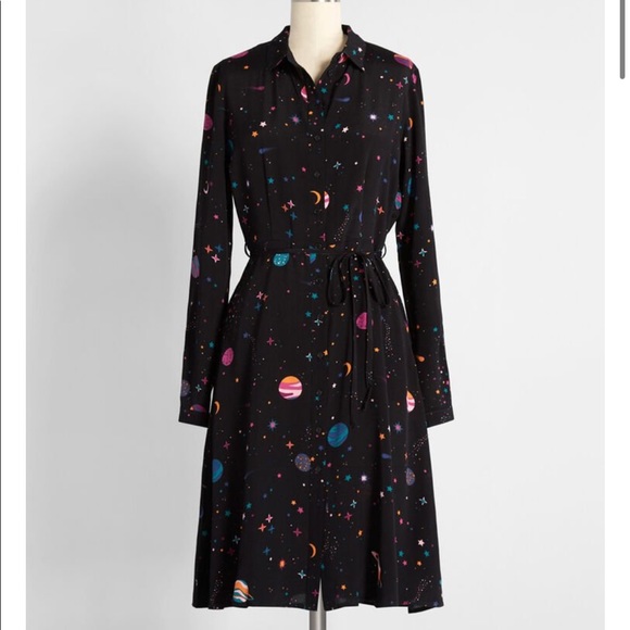 ModCloth Plutonic Relationship Galaxy Space Dress - Picture 1 of 10